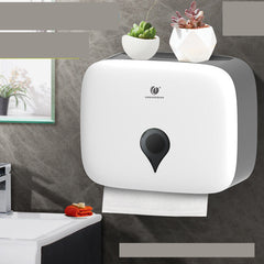 Wall Mounted Tissue Box Holder - No Drill Bathroom Paper Towel Dispenser for Hotel Home