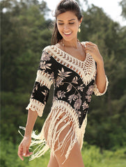 Sun Protection Shirt V-neck Sleeves Hollow-out Loose Sun Protection Blouse