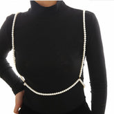 Temperament Imitation Pearl Handmade Strap Body Chain Women