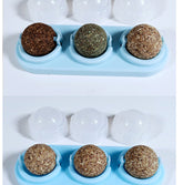3pcs Lot Self-adhesive Rotated Catnip Lick Ball