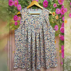 Summer Plus Size Printed Round Neck Sleeveless Vest