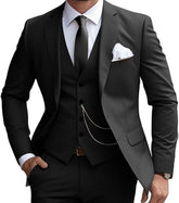 Men's Premium Slim Fit 3-Piece Business Suit - Formal Wedding Banquet Tuxedo Set