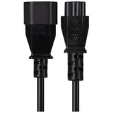 Maplin Power Lead IEC C5 Clover Leaf Plug Female to IEC C14 Male - Black, 1m