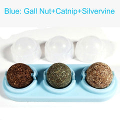 3pcs Lot Self-adhesive Rotated Catnip Lick Ball