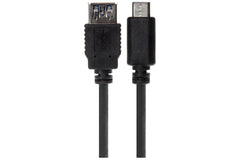 Maplin Pro USB-C Male to USB-A 3.1 Female Gen 2 60W Super Speed Data Transfer & Charging Adapter Cable - Black, 1m