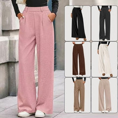 Solid Color Straight-leg Wide-leg Pants Women