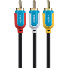 Maplin Triple RCA Phono to Triple RCA Phono Cable - Black, 3m