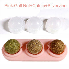 3pcs Lot Self-adhesive Rotated Catnip Lick Ball