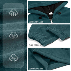 Padded Fleece Sweater Solid Color Half Zip Hooded Work Clothes Pullover