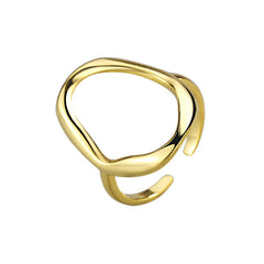 Irregular simple brass silver plated ring