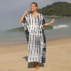 Blouse Beach Cover-up Knitted Serpentine Robe