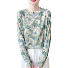 Round Neck Pullover Light Luxury Skin-friendly All-match Bottoming Shirt