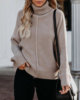 Turtleneck Loose OL Commuter Knit Sweater Plus Size Fashion Sweater Women