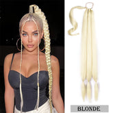 26"34Inch Braided Ponytail Extension Yaki Synthetic Long Ponytail With Hair Tie Diy Braided Ponytail High Temperature Fiber