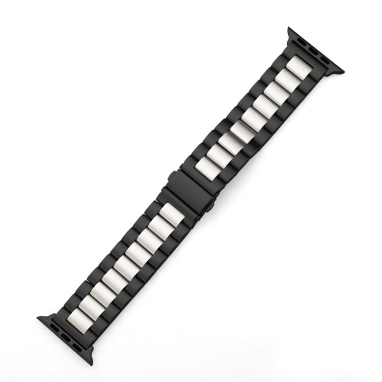 For Apple Watch Series 10 42mm / 9&8&7 41mm / SE 3&SE 2&6&SE&5&4 40mm / 3&2&1 38mm Fold Buckle 3 Beads Stainless Steel Watch Band For Apple Watch Series 10 42mm / 9&8&7 41mm / SE 3&SE 2&6&SE&5&4 40mm / 3&2&1 38mm Fold Buckle 3 Beads Stainless Steel Watch Band