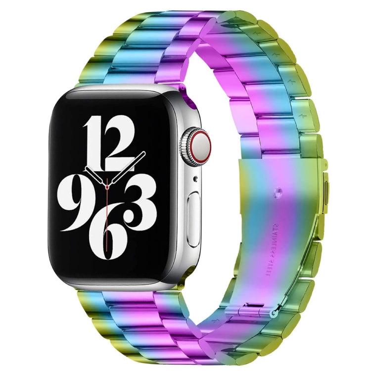 For Apple Watch Series 10 42mm / 9&8&7 41mm / SE 3&SE 2&6&SE&5&4 40mm / 3&2&1 38mm Fold Buckle 3 Beads Stainless Steel Watch Band For Apple Watch Series 10 42mm / 9&8&7 41mm / SE 3&SE 2&6&SE&5&4 40mm / 3&2&1 38mm Fold Buckle 3 Beads Stainless Steel Watch Band