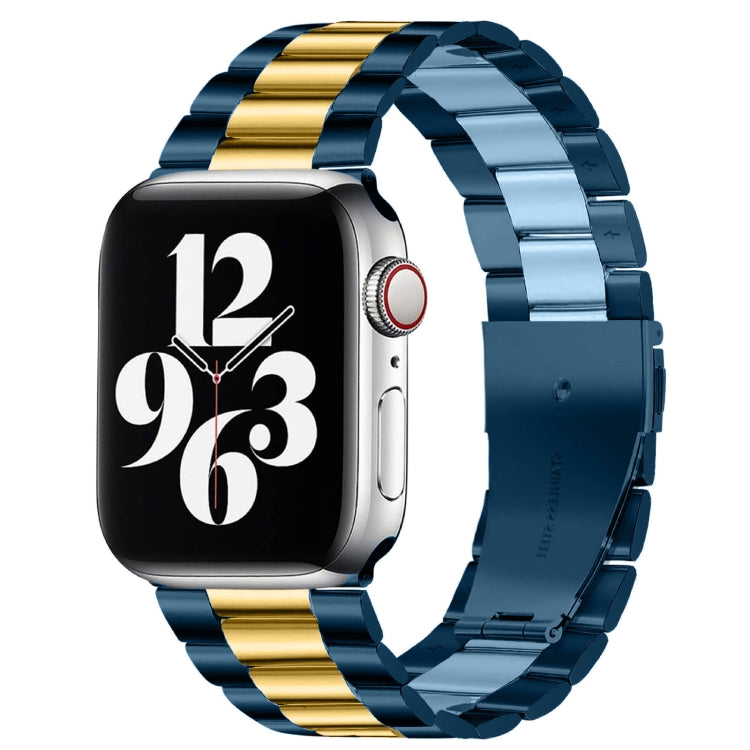 For Apple Watch Series 10 42mm / 9&8&7 41mm / SE 3&SE 2&6&SE&5&4 40mm / 3&2&1 38mm Fold Buckle 3 Beads Stainless Steel Watch Band For Apple Watch Series 10 42mm / 9&8&7 41mm / SE 3&SE 2&6&SE&5&4 40mm / 3&2&1 38mm Fold Buckle 3 Beads Stainless Steel Watch Band