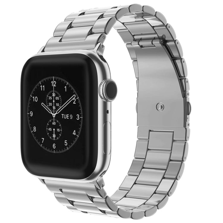 For Apple Watch Series 10 42mm / 9&8&7 41mm / SE 3&SE 2&6&SE&5&4 40mm / 3&2&1 38mm Fold Buckle 3 Beads Stainless Steel Watch Band For Apple Watch Series 10 42mm / 9&8&7 41mm / SE 3&SE 2&6&SE&5&4 40mm / 3&2&1 38mm Fold Buckle 3 Beads Stainless Steel Watch Band