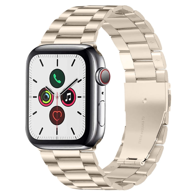 For Apple Watch Series 10 42mm / 9&8&7 41mm / SE 3&SE 2&6&SE&5&4 40mm / 3&2&1 38mm Fold Buckle 3 Beads Stainless Steel Watch Band For Apple Watch Series 10 42mm / 9&8&7 41mm / SE 3&SE 2&6&SE&5&4 40mm / 3&2&1 38mm Fold Buckle 3 Beads Stainless Steel Watch Band