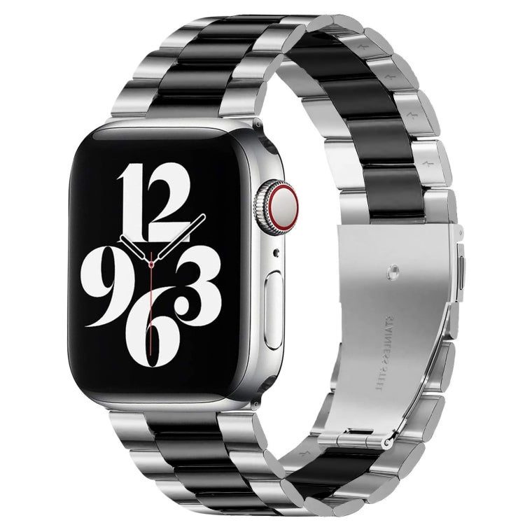 For Apple Watch Series 10 42mm / 9&8&7 41mm / SE 3&SE 2&6&SE&5&4 40mm / 3&2&1 38mm Fold Buckle 3 Beads Stainless Steel Watch Band For Apple Watch Series 10 42mm / 9&8&7 41mm / SE 3&SE 2&6&SE&5&4 40mm / 3&2&1 38mm Fold Buckle 3 Beads Stainless Steel Watch Band