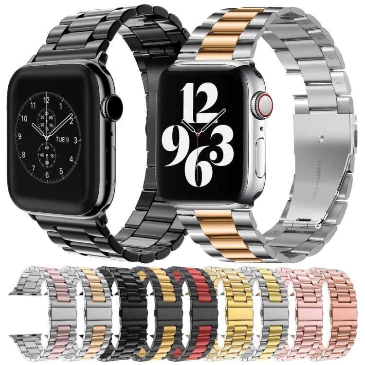 For Apple Watch Series 10 42mm / 9&8&7 41mm / SE 3&SE 2&6&SE&5&4 40mm / 3&2&1 38mm Fold Buckle 3 Beads Stainless Steel Watch Band For Apple Watch Series 10 42mm / 9&8&7 41mm / SE 3&SE 2&6&SE&5&4 40mm / 3&2&1 38mm Fold Buckle 3 Beads Stainless Steel Watch Band