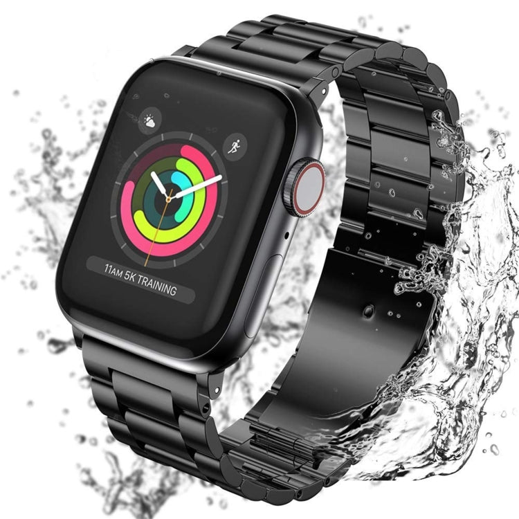 For Apple Watch Series 10 42mm / 9&8&7 41mm / SE 3&SE 2&6&SE&5&4 40mm / 3&2&1 38mm Fold Buckle 3 Beads Stainless Steel Watch Band For Apple Watch Series 10 42mm / 9&8&7 41mm / SE 3&SE 2&6&SE&5&4 40mm / 3&2&1 38mm Fold Buckle 3 Beads Stainless Steel Watch Band