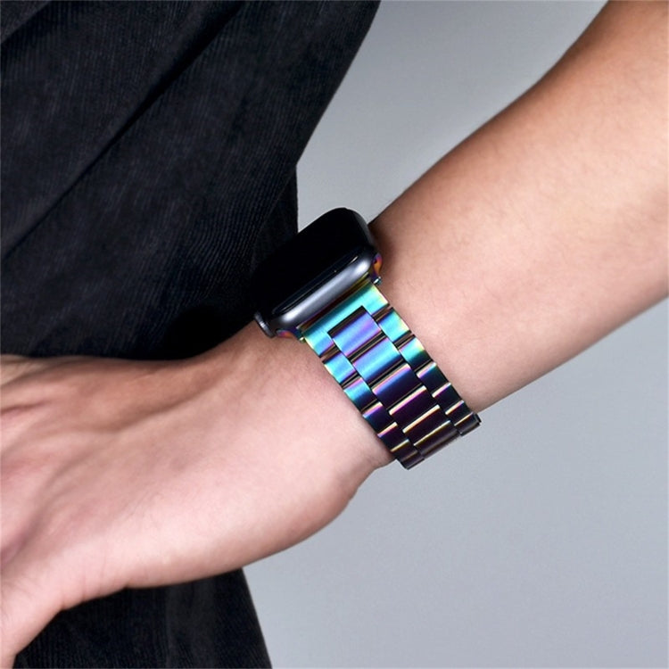 For Apple Watch Series 10 42mm / 9&8&7 41mm / SE 3&SE 2&6&SE&5&4 40mm / 3&2&1 38mm Fold Buckle 3 Beads Stainless Steel Watch Band For Apple Watch Series 10 42mm / 9&8&7 41mm / SE 3&SE 2&6&SE&5&4 40mm / 3&2&1 38mm Fold Buckle 3 Beads Stainless Steel Watch Band