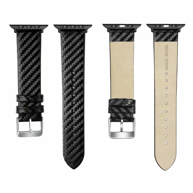 Genuine Leather Carbon Fiber Strap for Apple Watch Series 5 & 4 40mm & Series 3 & 2 & 1 38mm Genuine Leather Carbon Fiber Strap for Apple Watch Series 5 & 4 40mm & Series 3 & 2 & 1 38mm