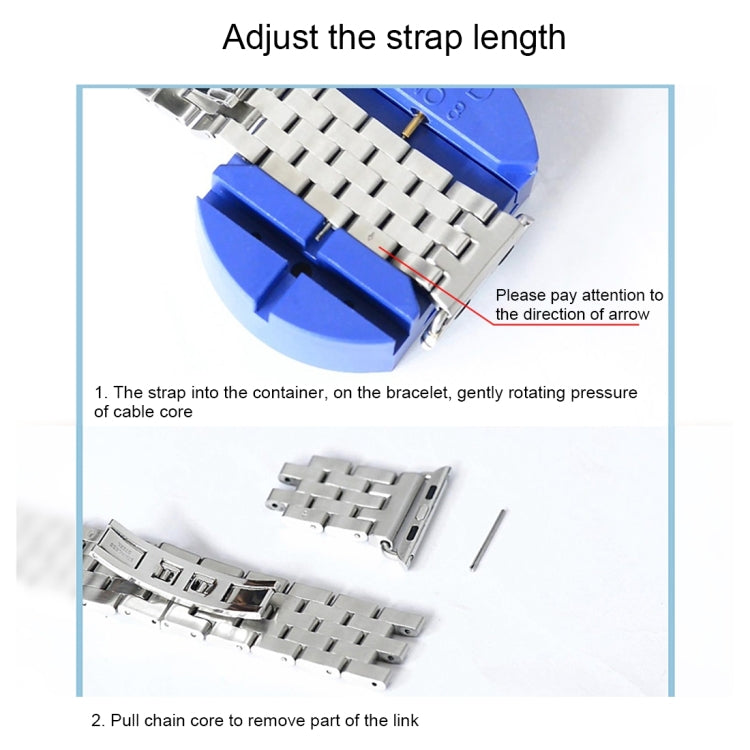 Hidden Butterfly Buckle 7 Beads Stainless Steel Watch Band For Apple Watch 42mm(Silver Gold), 20mm Women Hidden Butterfly Buckle 7 Beads Stainless Steel Watch Band For Apple Watch 42mm(Silver Gold), 20mm Women
