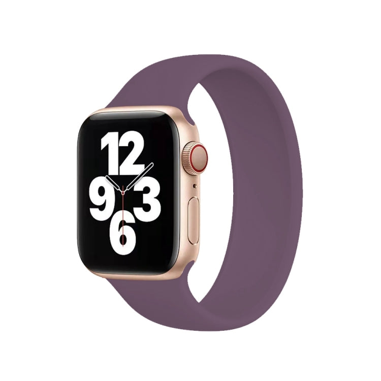 For Apple Watch Series 10 42mm / 9&8&7 41mm / SE 3&SE 2&6&SE&5&4 40mm / 3&2&1 38mm Solid Color Elastic Silicone Watch Band, Size:M 143mm For Apple Watch Series 10 42mm / 9&8&7 41mm / SE 3&SE 2&6&SE&5&4 40mm / 3&2&1 38mm Solid Color Elastic Silicone Watch Band, Size:M 143mm