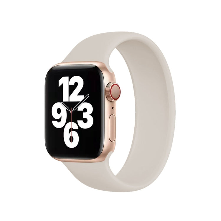 For Apple Watch Series 10 42mm / 9&8&7 41mm / SE 3&SE 2&6&SE&5&4 40mm / 3&2&1 38mm Solid Color Elastic Silicone Watch Band, Size:M 143mm For Apple Watch Series 10 42mm / 9&8&7 41mm / SE 3&SE 2&6&SE&5&4 40mm / 3&2&1 38mm Solid Color Elastic Silicone Watch Band, Size:M 143mm
