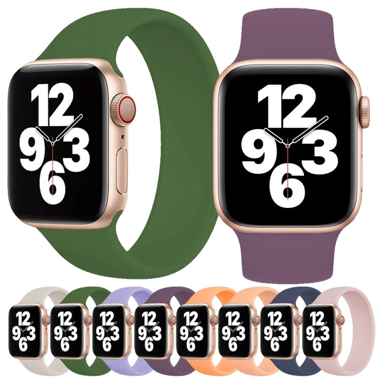For Apple Watch Series 10 42mm / 9&8&7 41mm / SE 3&SE 2&6&SE&5&4 40mm / 3&2&1 38mm Solid Color Elastic Silicone Watch Band, Size:M 143mm For Apple Watch Series 10 42mm / 9&8&7 41mm / SE 3&SE 2&6&SE&5&4 40mm / 3&2&1 38mm Solid Color Elastic Silicone Watch Band, Size:M 143mm