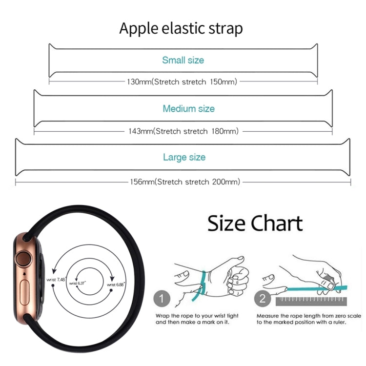 For Apple Watch Ultra 49mm&Watch Ultra 2 49mm / Series 10 46mm / 9&8&7 45mm / SE 3&SE 2&6&SE&5&4 44mm / 3&2&1 42mm Solid Color Elastic Silicone Watch Band, Size:L 156mm For Apple Watch Ultra 49mm&Watch Ultra 2 49mm / Series 10 46mm / 9&8&7 45mm / SE 3&SE 2&6&SE&5&4 44mm / 3&2&1 42mm Solid Color Elastic Silicone Watch Band, Size:L 156mm