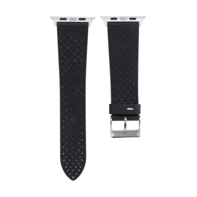 For Apple Watch Series 10 42mm / 9&8&7 41mm / SE 3&SE 2&6&SE&5&4 40mm / 3&2&1 38mm Simple Fashion Genuine Leather Hole Pattern Watch Band, 38mm For Apple Watch Series 10 42mm / 9&8&7 41mm / SE 3&SE 2&6&SE&5&4 40mm / 3&2&1 38mm Simple Fashion Genuine Leather Hole Pattern Watch Band, 38mm