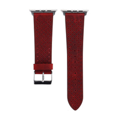 For Apple Watch Ultra 49mm&Watch Ultra 2 49mm / Series 10 46mm / 9&8&7 45mm / SE 3&SE 2&6&SE&5&4 44mm / 3&2&1 42mm Simple Fashion Genuine Leather Hole Pattern Watch Band
