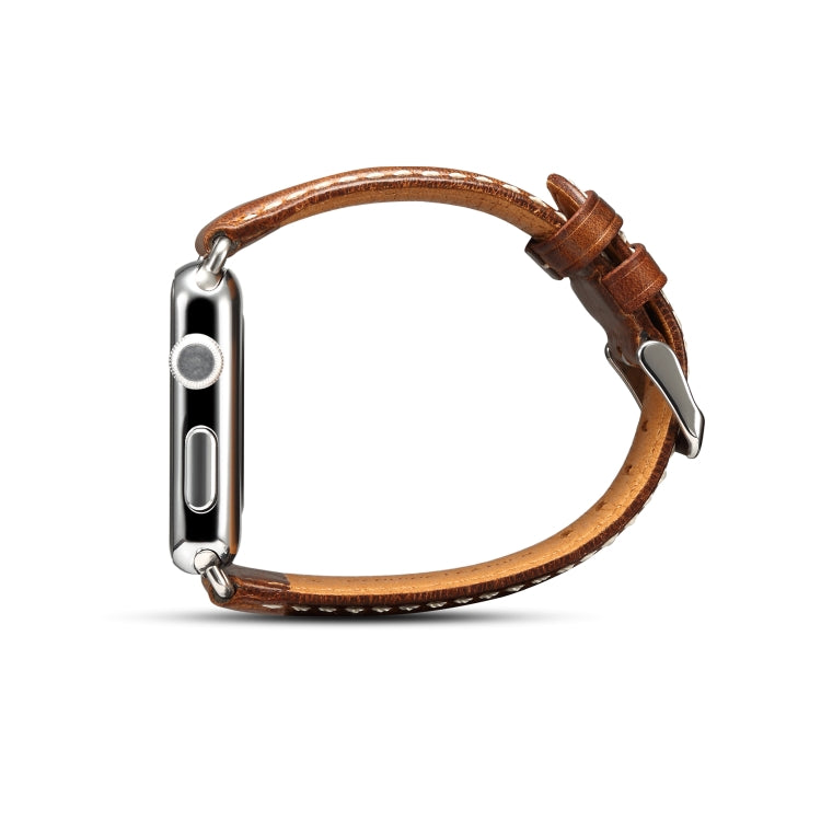 Denior Oil Wax Retro Watch Leather Watch Band for Apple Watch Series 7 45mm / 6 & SE & 5 & 4 44mm / 3 & 2 & 1 42mm Denior Oil Wax Retro Watch Leather Watch Band for Apple Watch Series 7 45mm / 6 & SE & 5 & 4 44mm / 3 & 2 & 1 42mm