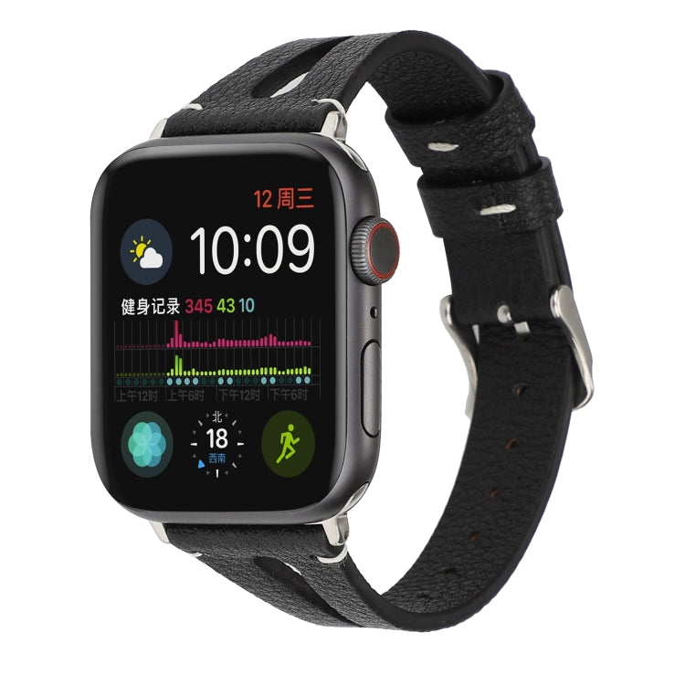 Simple V-shaped Leather Watch Band for Apple Watch Series 7 41mm / 6 & SE & 5 & 4 40mm / 3 & 2 & 1 38mm Simple V-shaped Leather Watch Band for Apple Watch Series 7 41mm / 6 & SE & 5 & 4 40mm / 3 & 2 & 1 38mm