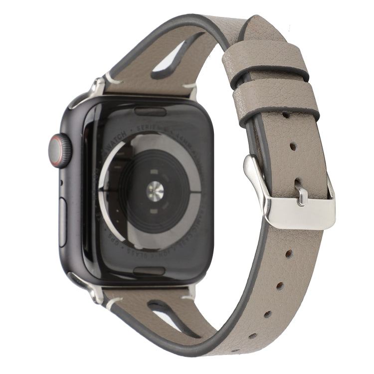 Simple V-shaped Leather Watch Band for Apple Watch Series 7 41mm / 6 & SE & 5 & 4 40mm / 3 & 2 & 1 38mm Simple V-shaped Leather Watch Band for Apple Watch Series 7 41mm / 6 & SE & 5 & 4 40mm / 3 & 2 & 1 38mm