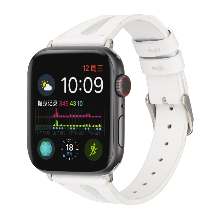 Simple V-shaped Leather Watch Band for Apple Watch Series 7 41mm / 6 & SE & 5 & 4 40mm / 3 & 2 & 1 38mm Simple V-shaped Leather Watch Band for Apple Watch Series 7 41mm / 6 & SE & 5 & 4 40mm / 3 & 2 & 1 38mm