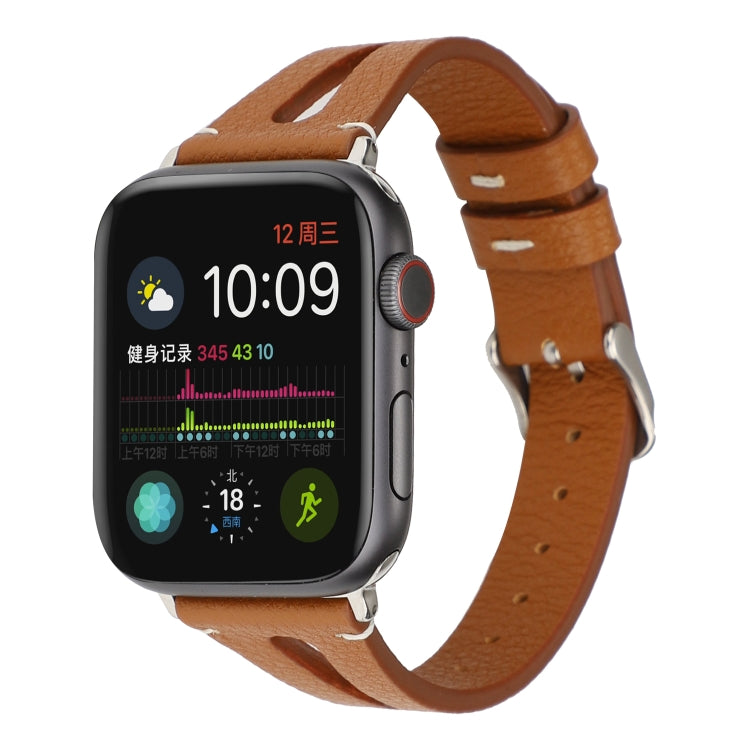 Simple V-shaped Leather Watch Band for Apple Watch Series 7 41mm / 6 & SE & 5 & 4 40mm / 3 & 2 & 1 38mm Simple V-shaped Leather Watch Band for Apple Watch Series 7 41mm / 6 & SE & 5 & 4 40mm / 3 & 2 & 1 38mm