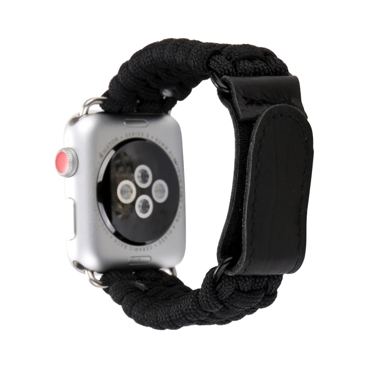 Magic Paste Genuine Leather Umbrella Rope Nylon Wrist Watch Band with Stainless Steel Buckle for Apple Watch Ultra 49mm&Watch Ultra 2 49mm / Series 10 46mm / 9&8&7 45mm / SE 3&SE 2&6&SE&5&4 44mm / 3&2&1 42mm, 7 45mm / 6&SE&5&4 44mm / 3&2&1 42mm Magic Paste Genuine Leather Umbrella Rope Nylon Wrist Watch Band with Stainless Steel Buckle for Apple Watch Ultra 49mm&Watch Ultra 2 49mm / Series 10 46mm / 9&8&7 45mm / SE 3&SE 2&6&SE&5&4 44mm / 3&2&1 42mm, 7 45mm / 6&SE&5&4 44mm / 3&2&1 42mm
