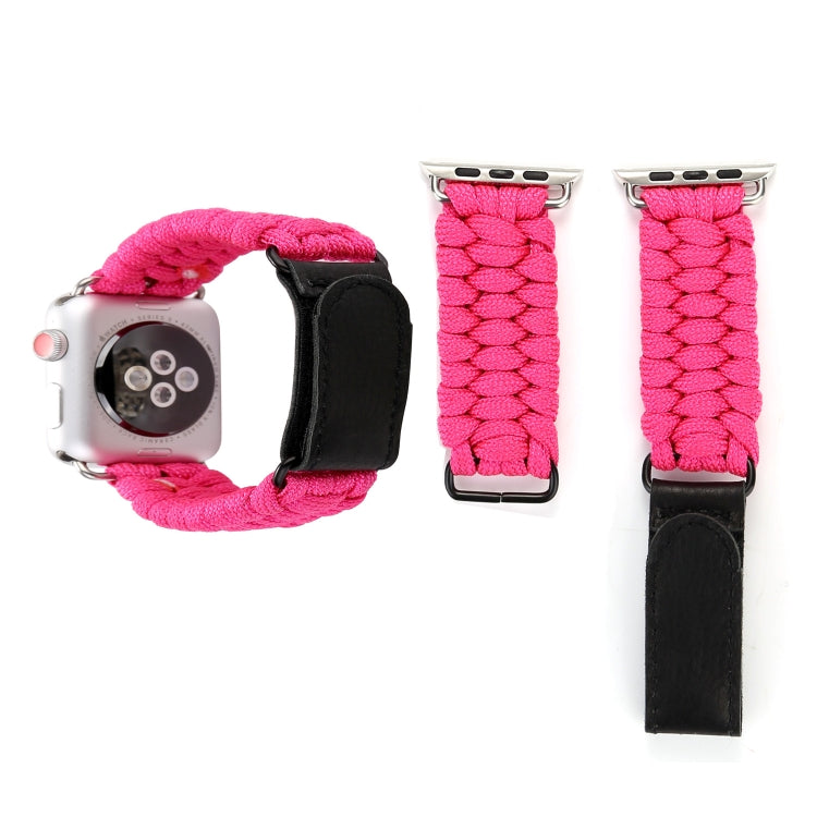 Magic Paste Genuine Leather Umbrella Rope Nylon Wrist Watch Band with Stainless Steel Buckle for Apple Watch Ultra 49mm&Watch Ultra 2 49mm / Series 10 46mm / 9&8&7 45mm / SE 3&SE 2&6&SE&5&4 44mm / 3&2&1 42mm, 7 45mm / 6&SE&5&4 44mm / 3&2&1 42mm Magic Paste Genuine Leather Umbrella Rope Nylon Wrist Watch Band with Stainless Steel Buckle for Apple Watch Ultra 49mm&Watch Ultra 2 49mm / Series 10 46mm / 9&8&7 45mm / SE 3&SE 2&6&SE&5&4 44mm / 3&2&1 42mm, 7 45mm / 6&SE&5&4 44mm / 3&2&1 42mm