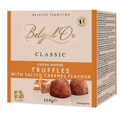 Belgian cocoa dusted truffles with salted caramel flavour