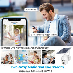 T16 1080P Full HD 4G (EU Version) Network Monitoring Solar Powered Camera, Support PIR + Radar Alarm, Night Vision, Two Way Audio, TF Card