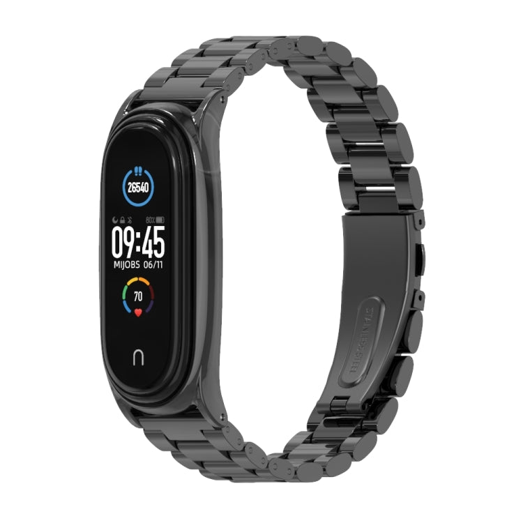Mijobs Edelstahl-Metall-Uhrenarmband für Xiaomi Mi Band 3 & 4 & 5 & 6 Mijobs Edelstahl-Metall-Uhrenarmband für Xiaomi Mi Band 3 & 4 & 5 & 6