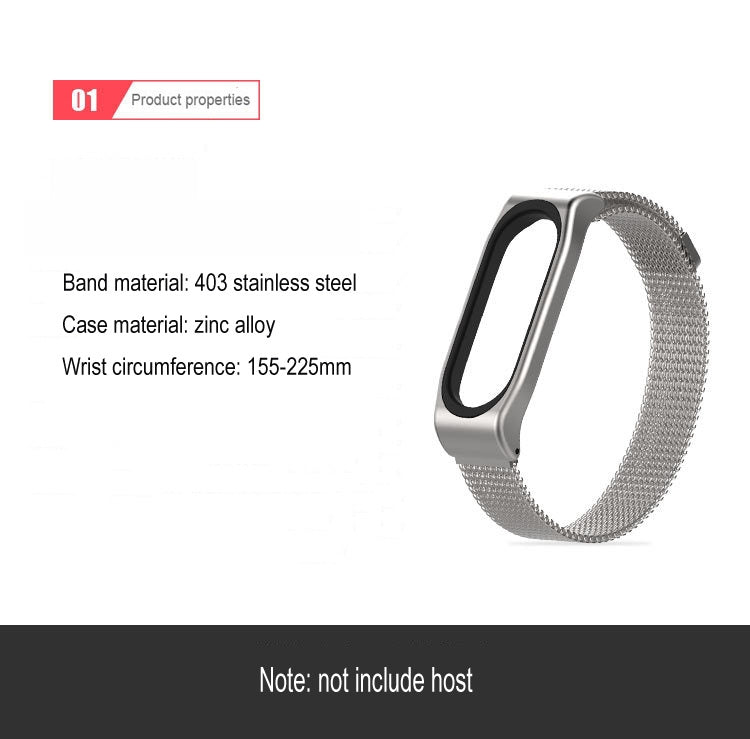 Mijobs Milan CS Metal Magnetic Watch Band for Xiaomi Mi Band 3 & 4 & 5 & 6, Host not Include Mijobs Milan CS Metal Magnetic Watch Band for Xiaomi Mi Band 3 & 4 & 5 & 6, Host not Include
