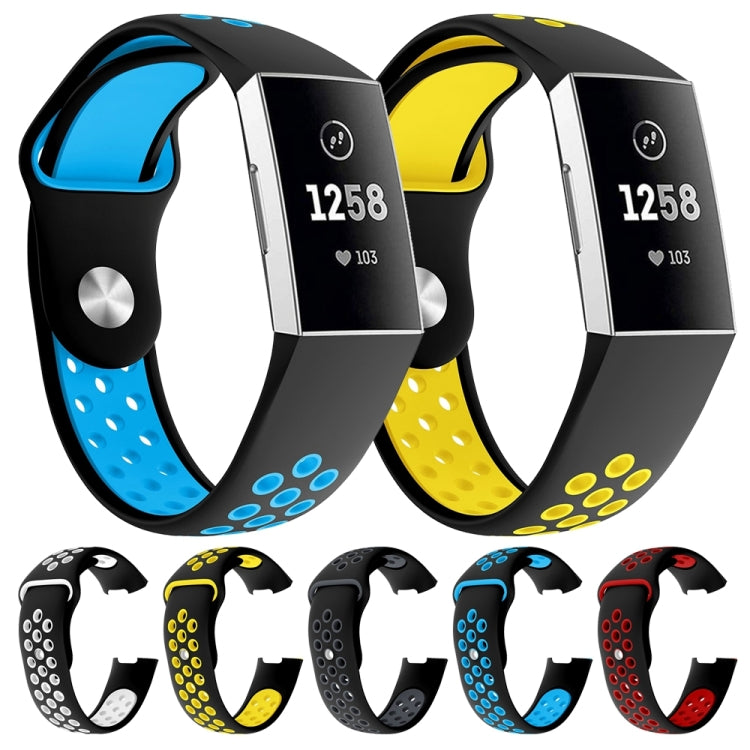 Two-color Round Hole Silicone Watch Band for Fitbit Charge 3, Watch Band Size:130-195mm Two-color Round Hole Silicone Watch Band for Fitbit Charge 3, Watch Band Size:130-195mm