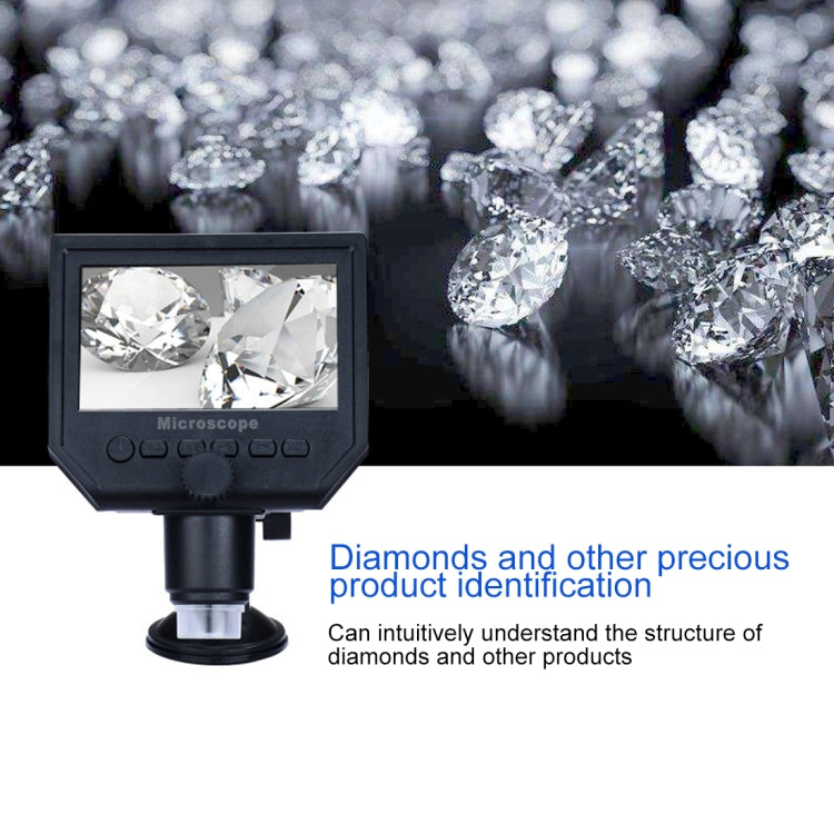 G600 600X 3.6MP 4.3 inch HD LCD Display USB Charging Portable Digital Microscope with LED Light, Support Micro SD Card(64GB Max), US Plug, AC 100-240V G600 600X 3.6MP 4.3 inch HD LCD Display USB Charging Portable Digital Microscope with LED Light, Support Micro SD Card(64GB Max), US Plug, AC 100-240V