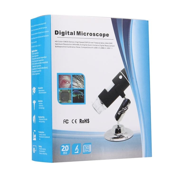 Microscopio digital USB con sensor de imagen de 0,3 MP y lupa de 1000X con 8 LED y soporte profesional, 1000X Microscopio digital USB con sensor de imagen de 0,3 MP y lupa de 1000X con 8 LED y soporte profesional, 1000X