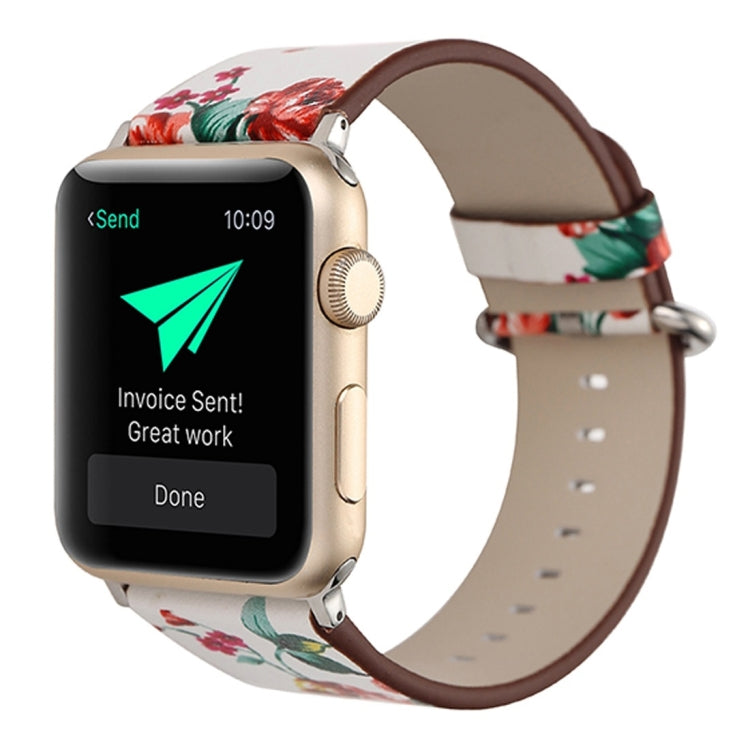 For Apple Watch Ultra 49mm&Watch Ultra 2 49mm / Series 10 46mm / 9&8&7 45mm / SE 3&SE 2&6&SE&5&4 44mm / 3&2&1 42mm Fashion Pastoralism Style Little Floral Pattern Women Watch Leather Watch Band, For 42mm A, For 42mm B, For 42mm C, For 42mm D, For 42mm ... For Apple Watch Ultra 49mm&Watch Ultra 2 49mm / Series 10 46mm / 9&8&7 45mm / SE 3&SE 2&6&SE&5&4 44mm / 3&2&1 42mm Fashion Pastoralism Style Little Floral Pattern Women Watch Leather Watch Band, For 42mm A, For 42mm B, For 42mm C, For 42mm D, For 42mm ...